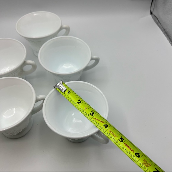 Indiana Colony Harvest Grapes Milk Glass Punch Tea Cups Vtg Set Of 5 Likenew - Picture 5 of 6